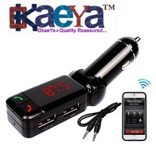 OkaeYa-Wireless In-Car |Bluetooth| |Fm Radio| |2.5A Dual Usb Charger| Car Kit For All Android or Iphone Devices (Color May Vary)